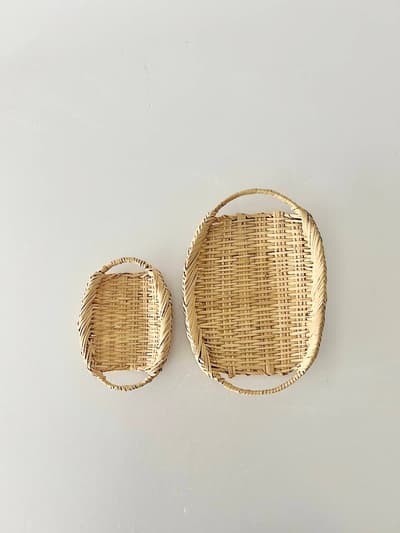 【美品】松野屋　持ち手付　ザル　大小　2点セット 画像1