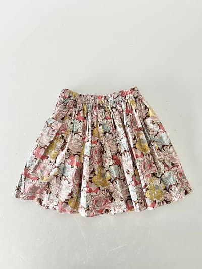 【KIDS】pomponner　コットン　スカート　ピンク系花柄 画像1