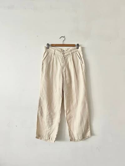 D.M.G　リネンキャンバス タックバギーパンツ　サイズ３ 画像1