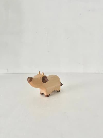 【美品】CAFE'202 hand made goods　干支の置物(丑）　 画像1