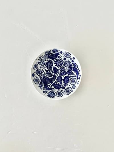 【美品】東屋　印判小皿　　scope別注　カッコー柄　青 画像1