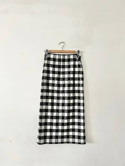 【美品】green label relaxing　チェック　ロングスカート　サイズ38 画像1