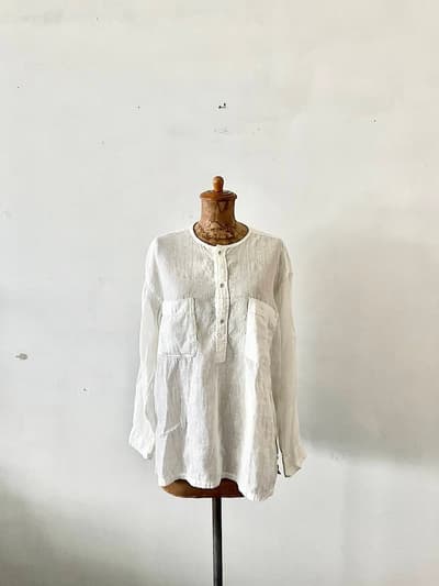 【美品】MAISON DE SOIL HOMME　カディコットンクルーネックシャツ 画像1