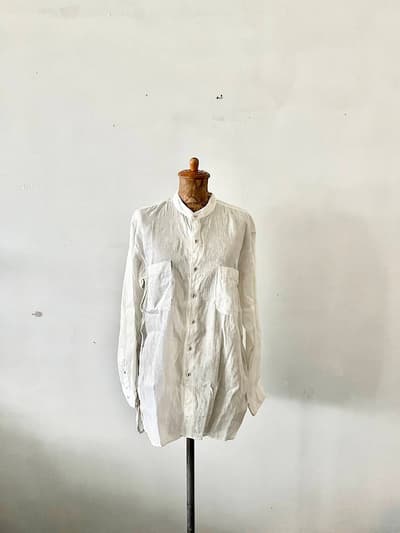 【美品】MAISON DE SOIL HOMME　カディコットンバンドカラーシャツ　ユニセックス 画像1
