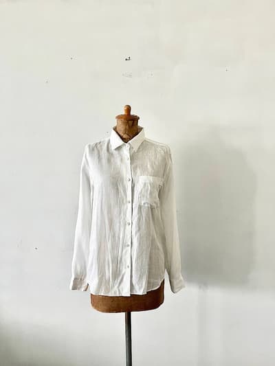 MARGARET HOWELL　白　リネンシャツ　サイズ２ 画像1