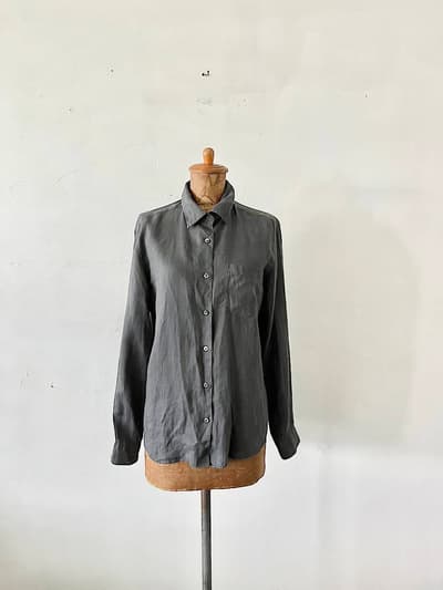 MARGARET HOWELL　チャコールグレー　リネンシャツ　サイズ２ 画像1