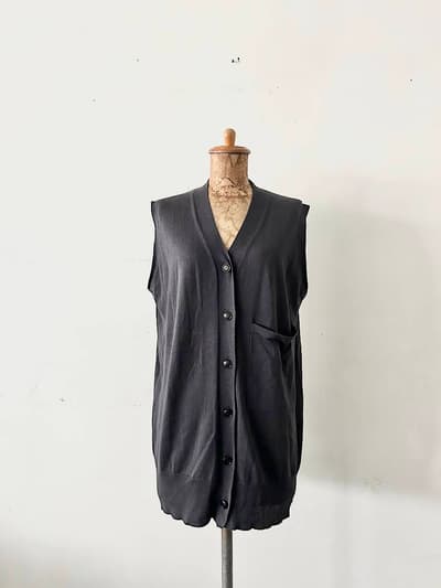 ADAWAS　シルクコットンベスト　ジレ　フリーサイズ 画像1