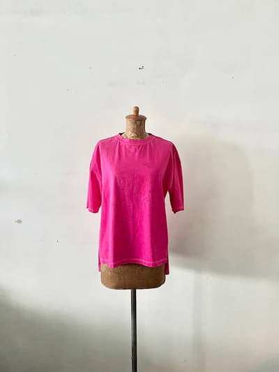 【美品】JOHNBULL　リゾートプリントTシャツ　サイズF　コットン  画像1