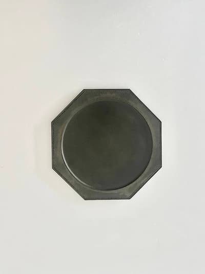 【未使用】冨樫孝男　四分一八角リム皿　サイズ大　 画像1