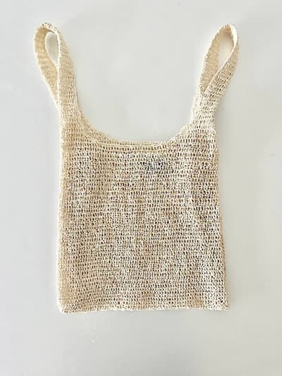 【美品】KARAKORAM ACCESSORIES　クロシェバッグ　white　 画像1