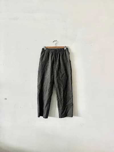 【美品】CLASKA　D　リネンコットン イージーパンツ　ブラック　 画像1