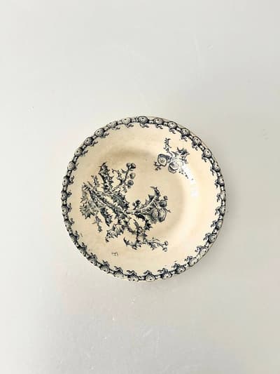 【フランスアンティーク】GIEN窯　CHARDONS　深皿　　23cm 画像1