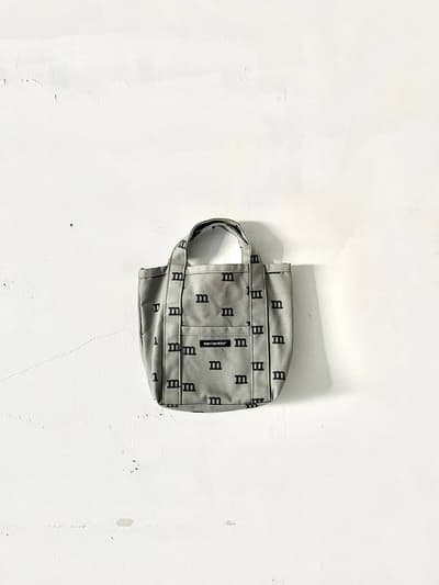【北欧】marimekko　ロゴマニア　キャンバストートバッグ　S　グレー　 画像1