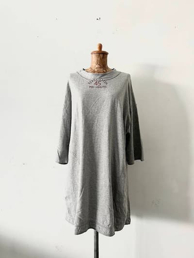 【美品】45R 　でこぼこ天竺のスウェットチュニック　サイズ0　① 画像1