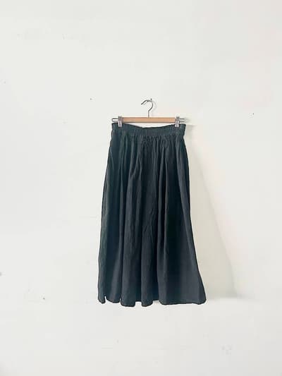 ヂェン先生の日常着　コットンリネン　スカート　黒　フリーサイズ 画像1