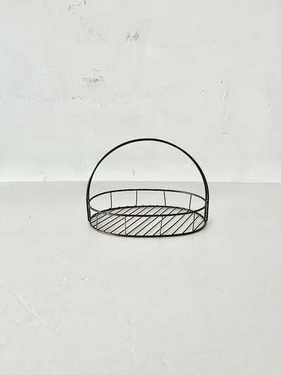 北欧暮らしの道具店　持ち手付きワイヤーバスケット1段 画像1