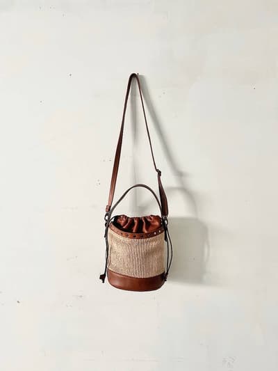 【美品】Bruno Rossi　　レザー切替ショルダー　バッグ　 画像1