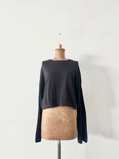 【美品】IENA　薄手コットンニット　黒　  画像1