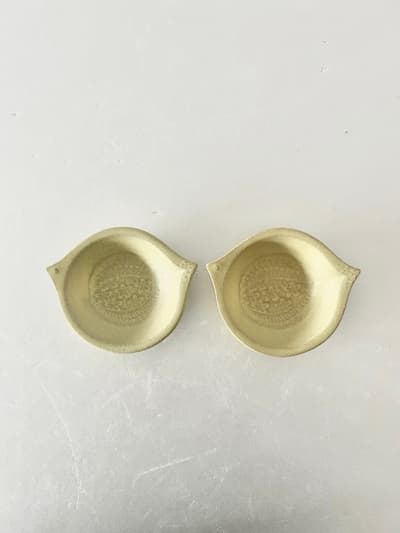 【美品】よしざわ窯　シトロン　小鳥鉢　2点セット 画像1