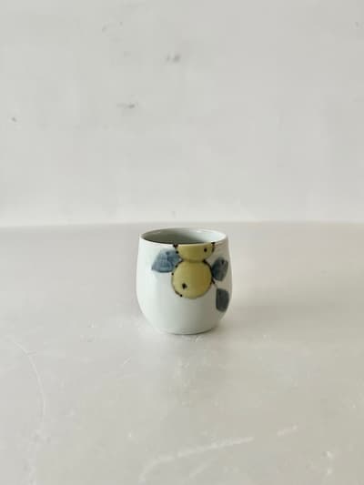 【美品】九谷焼き　徳永遊心　色絵みかん　湯呑み　3 画像1