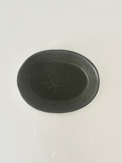 【美品】よしざわ窯　オーバル　花　薔薇　20cm 画像1
