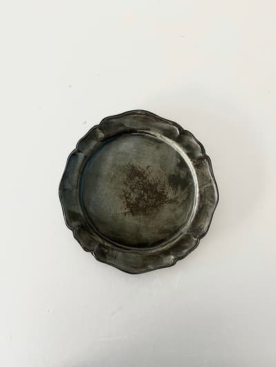 【美品】長浜由起子　洋皿　八寸　焦げ茶ブルー 画像1