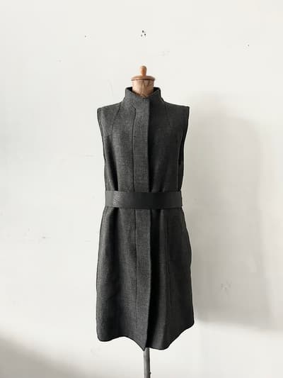 MARNI　ツイード　ノースリーブ　ワンピース　レザーベルト　サイズ38 画像1