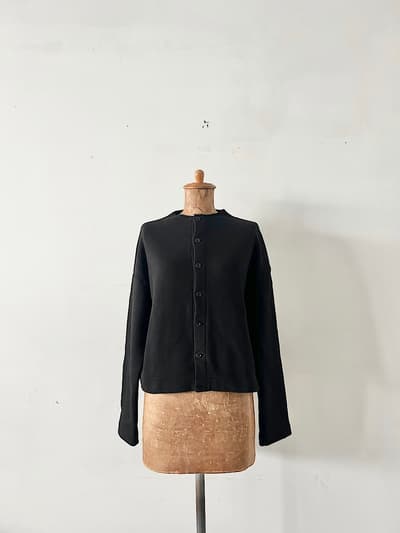 【美品】45R　裏毛の908四角カーディガン　コットン 画像1