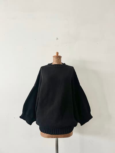 Cion　コットンビッグスリーブセーター　ブラック 画像1