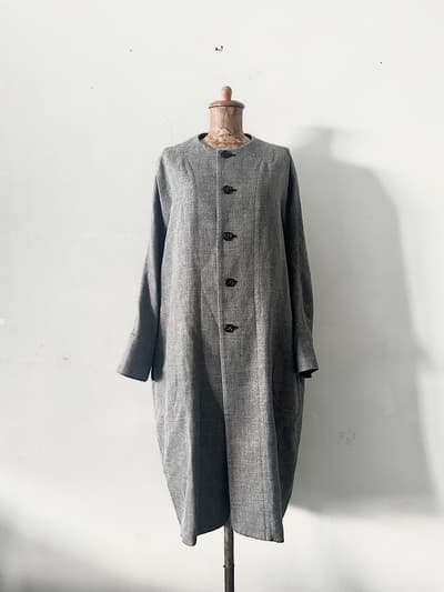 【美品】ARTS&SCIENCE　ウールリネンコート　グレー　サイズ１ 画像1