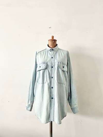 KHAKI　コットンワイドヨークスリーブファティーグシャツ 画像1