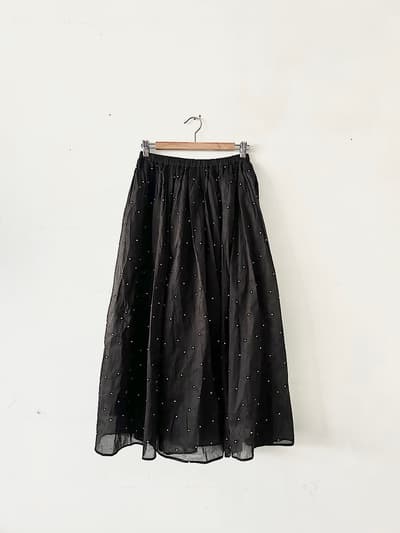 【美品】fika.　コットン　ドット柄スカート　9号 画像1