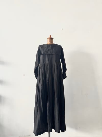 【美品】kashuka　Linen sailor collar dress　black　 画像1