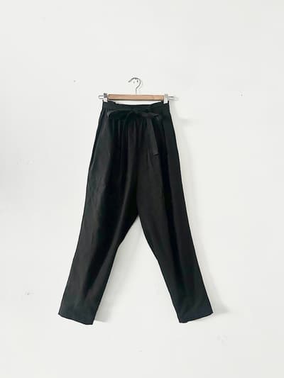 【美品】LISETTE　リネン　レーヨン　パンツ　フェデーレ　ノアール　36 画像1