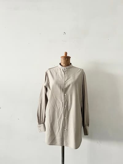 【未使用】WOOLRICH　LIGHT WOOL BAND COLLAR SHIRT　サイズF  画像1