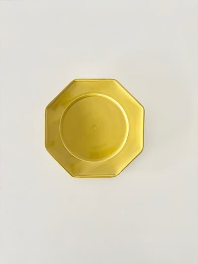 【未使用】伊藤聡信　黄交オクトゴナル8寸皿　1 画像1