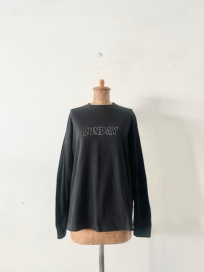 【美品】JOUNAL STANDARD LUXE　SUNDAY SMILE　ロンT　黒　 画像1