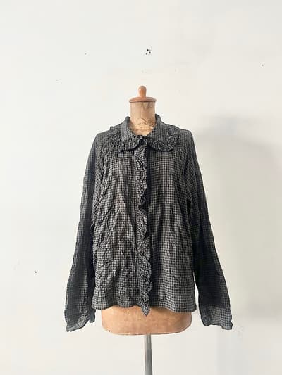 【美品】JOUNAL STANDARD LUXE　シャーリングローン フリルブラウス　 画像1
