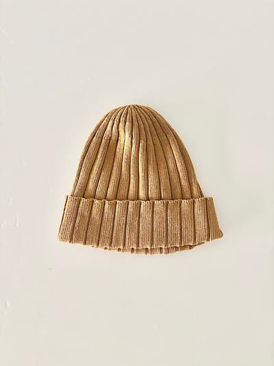 【美品】unfil　high twist cotton ribbed-knit beanie　 画像1