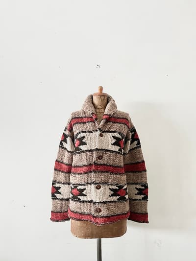 45R　カウチンニット　カーディガン　ウール　サイズ0 画像1