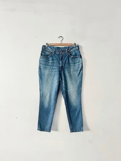 【美品】45R　ライ麦ストレッチデニムのNEW桃比女加工　インディゴ 画像1