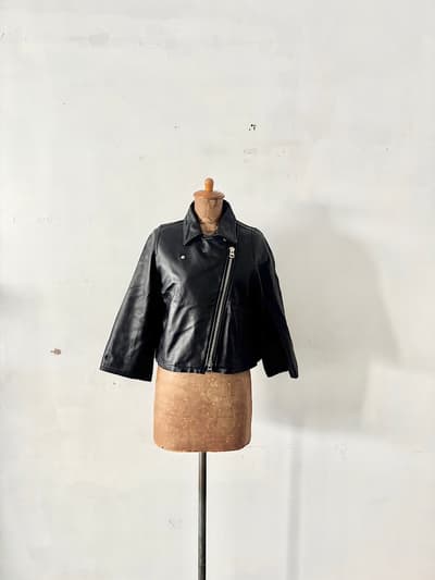 JOUNAL STANDARD LUXE　シープスキンレザーショートライダースJK　黒  画像1