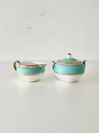 Wedgwood　ユーランダー 　クリーマー＆シュガーポット　黒壺 画像1