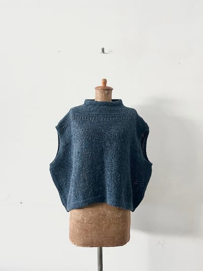 【美品】45R　シェットランドレースのショート馬ベスト 画像1