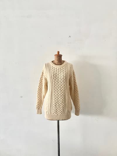 BEAMS BOY　アランニット　ウール　フィッシャーマンセーター  画像1