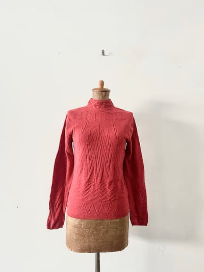 【美品】Pal'las Palace　コットン　プルオーバー 　オレンジレッド　サイズ0 画像1