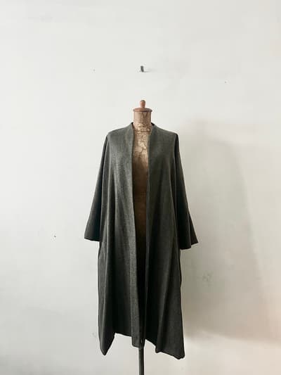 【美品】TOUJOURS　カシミヤ　羽織り　コート　グレー　 画像1