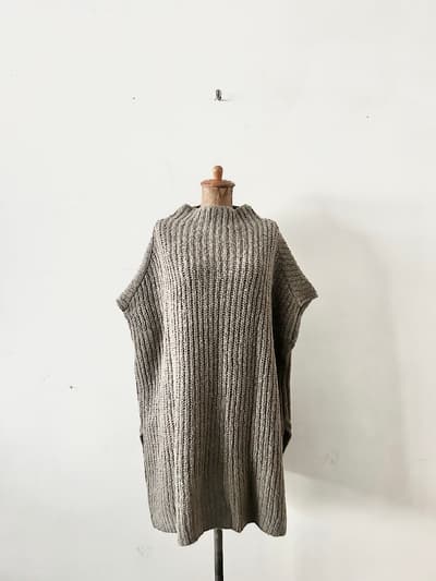 【未使用】evameva　alpaca wool aze vest　サイズM　モカグレー　 画像1