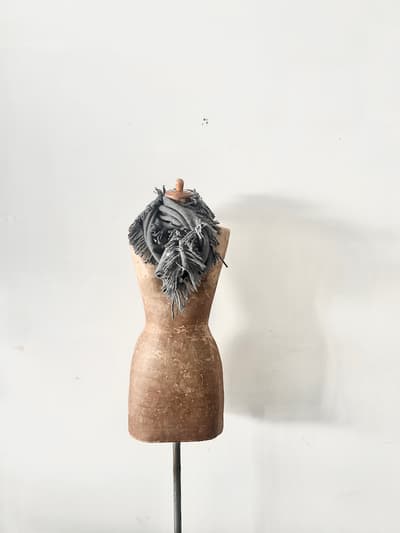【美品】GLEN GORDON　 SIDE FRINGE SCARF（S）　ウールアンゴラ　フリンジマフラー 画像1