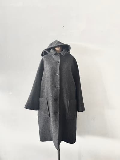 【美品】maison de soil　BRITISH WOOL TWEED DETACHABLE HOODED COAT 画像1